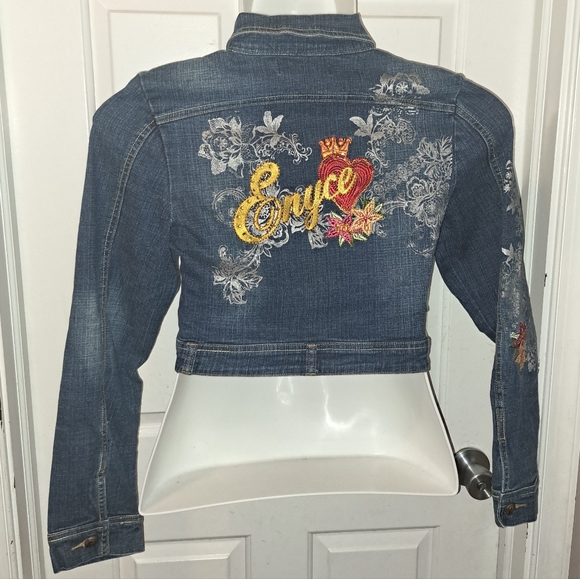 Y2K Enyce Cropped Denim Jacket Sz XL - Picture 7 of 13